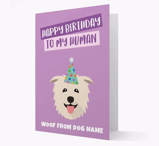 Personalised 'Happy Birthday To My Human' Card with {breedCommonName} Icon